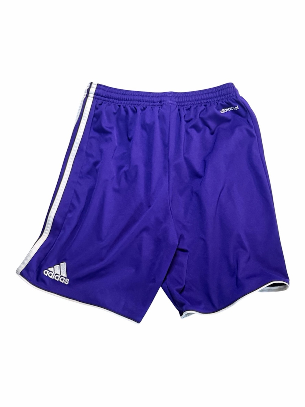 Adidas Kids Purple Athletic Shorts with White sides Stripes